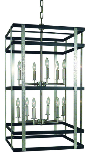 Framburg - L1032 BN/MBLACK - 12 Light Chandelier - Montreaux - Brushed Nickel with Matte Black Accents