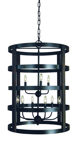 Framburg - L1009 MBLACK - Nine Light Foyer Chandelier - Homestead - Matte Black