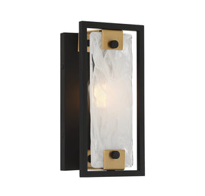 Savoy House - 9-1697-1-143 - One Light Wall Sconce - Hayward - Matte Black with Warm Brass Accents