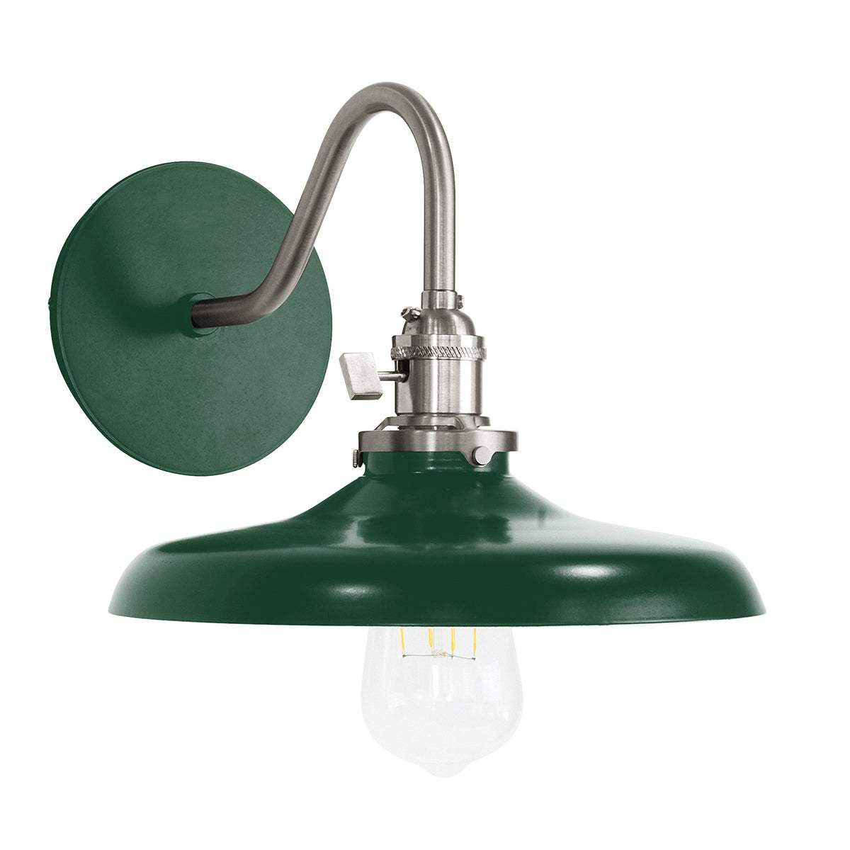 Montclair Light Works - SCL401-42-96 - One Light Wall Sconce - Uno - Forest Green with Brushed Nickel