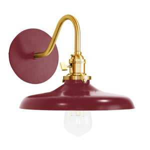 Montclair Light Works - SCL401-55-91 - One Light Wall Sconce - Uno - Barn Red with Brushed Brass