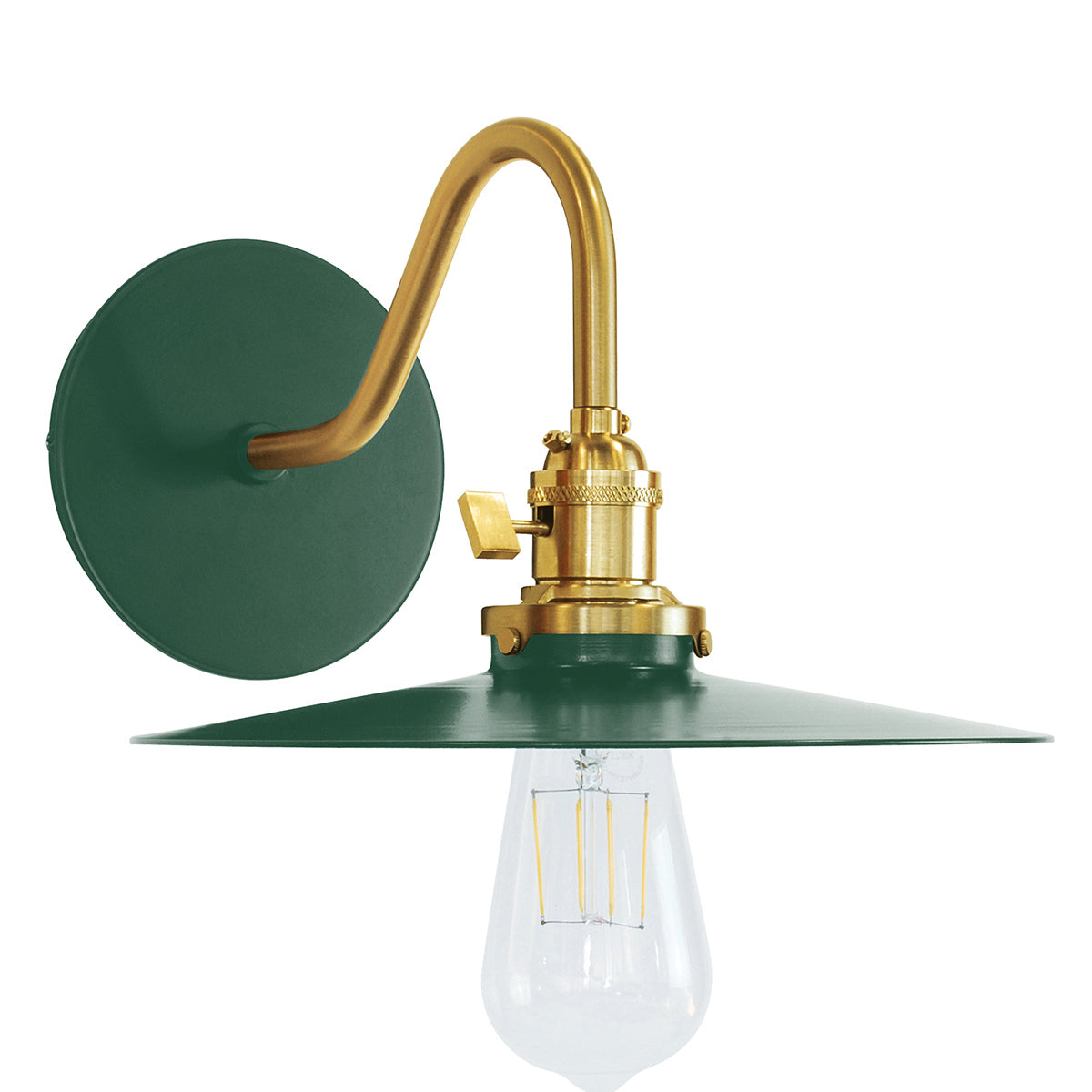 Montclair Light Works - SCL403-42-91 - One Light Wall Sconce - Uno - Forest Green with Brushed Brass