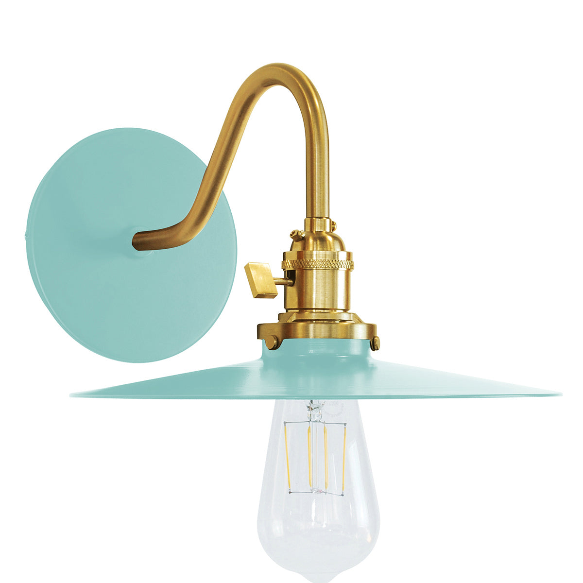 Montclair Light Works - SCL403-48-91 - One Light Wall Sconce - Uno - Sea Green with Brushed Brass