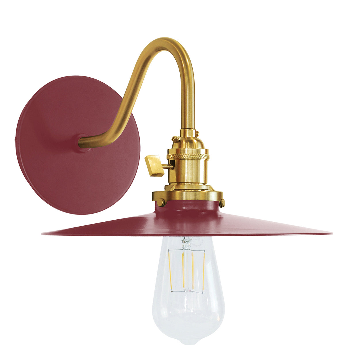 Montclair Light Works - SCL403-55-91 - One Light Wall Sconce - Uno - Barn Red with Brushed Brass