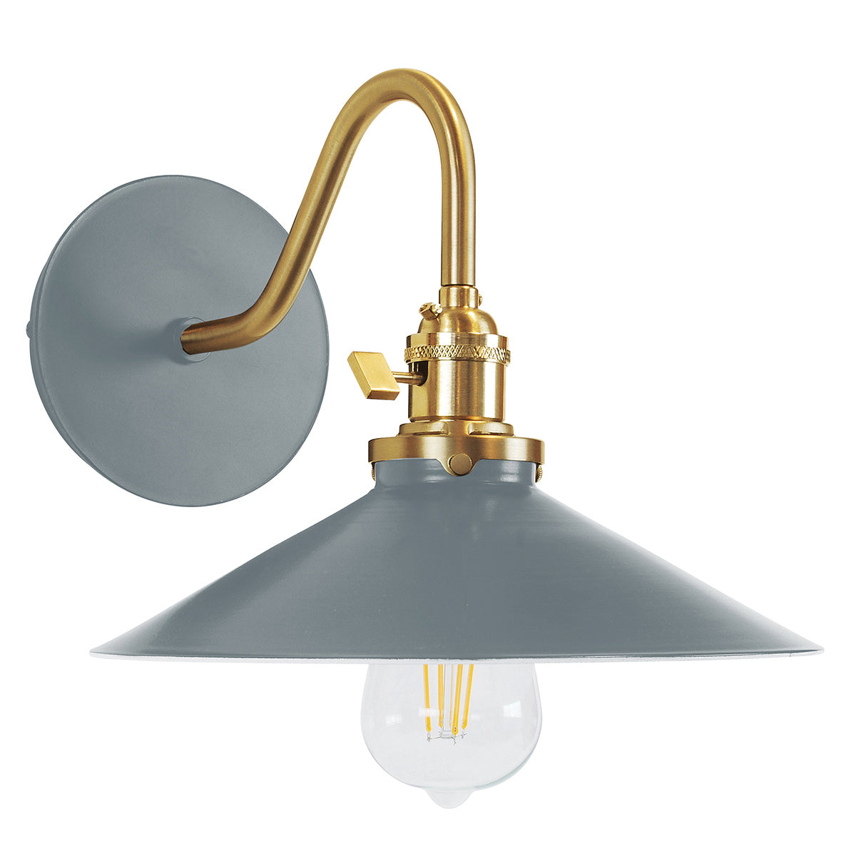 Montclair Light Works - SCL404-40-91 - One Light Wall Sconce - Uno - Slate Gray with Brushed Brass