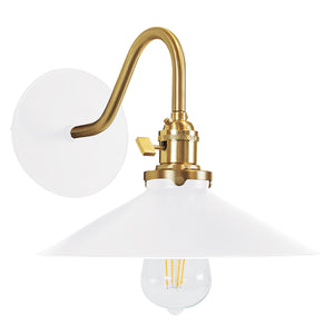 Montclair Light Works - SCL404-44-91 - One Light Wall Sconce - Uno - White with Brushed Brass