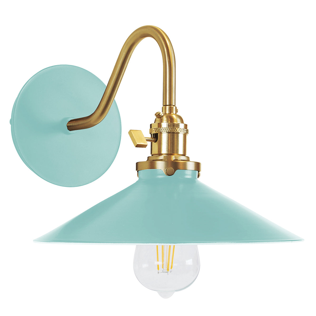 Montclair Light Works - SCL404-48-91 - One Light Wall Sconce - Uno - Sea Green with Brushed Brass