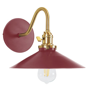 Montclair Light Works - SCL404-55-91 - One Light Wall Sconce - Uno - Barn Red with Brushed Brass