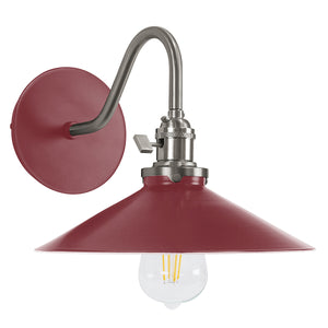 Montclair Light Works - SCL404-55-96 - One Light Wall Sconce - Uno - Barn Red with Brushed Nickel