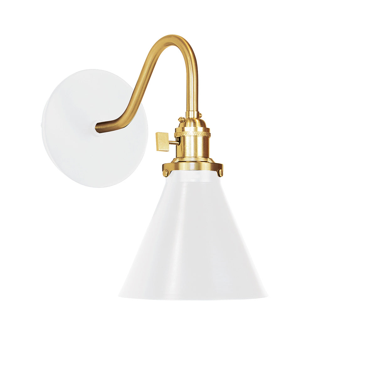 Montclair Light Works - SCL405-44-91 - One Light Wall Sconce - Uno - White with Brushed Brass