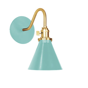 Montclair Light Works - SCL405-48-91 - One Light Wall Sconce - Uno - Sea Green with Brushed Brass