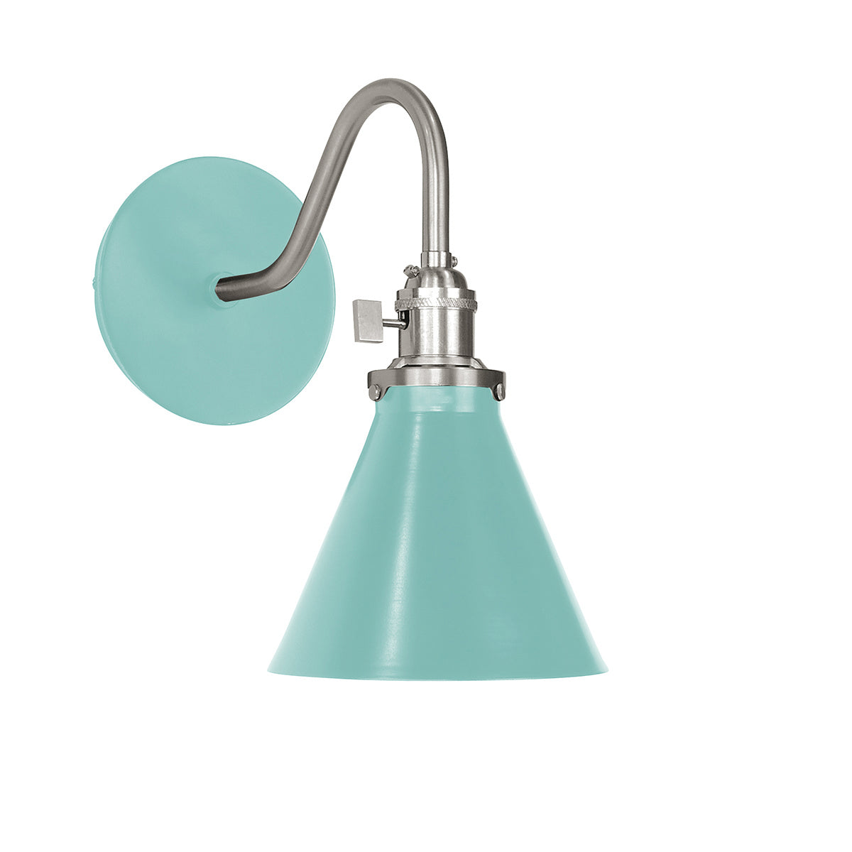 Montclair Light Works - SCL405-48-96 - One Light Wall Sconce - Uno - Sea Green with Brushed Nickel