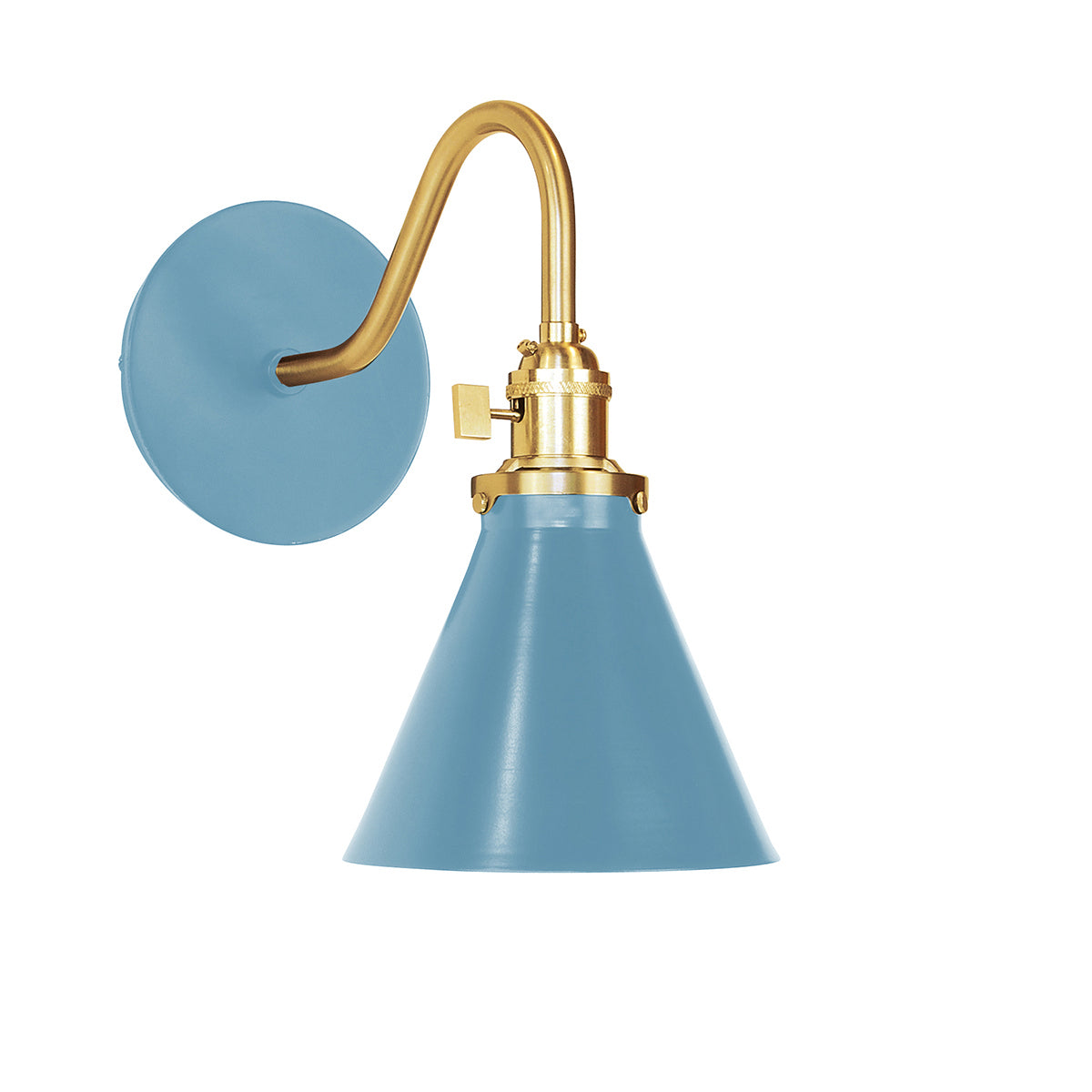 Montclair Light Works - SCL405-54-91 - One Light Wall Sconce - Uno - Light Blue with Brushed Brass