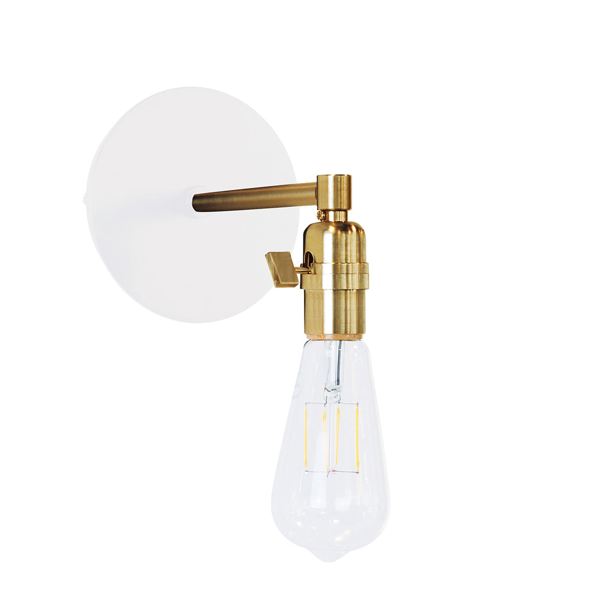 Montclair Light Works - SCM400-44-91 - One Light Wall Sconce - Uno - White with Brushed Brass