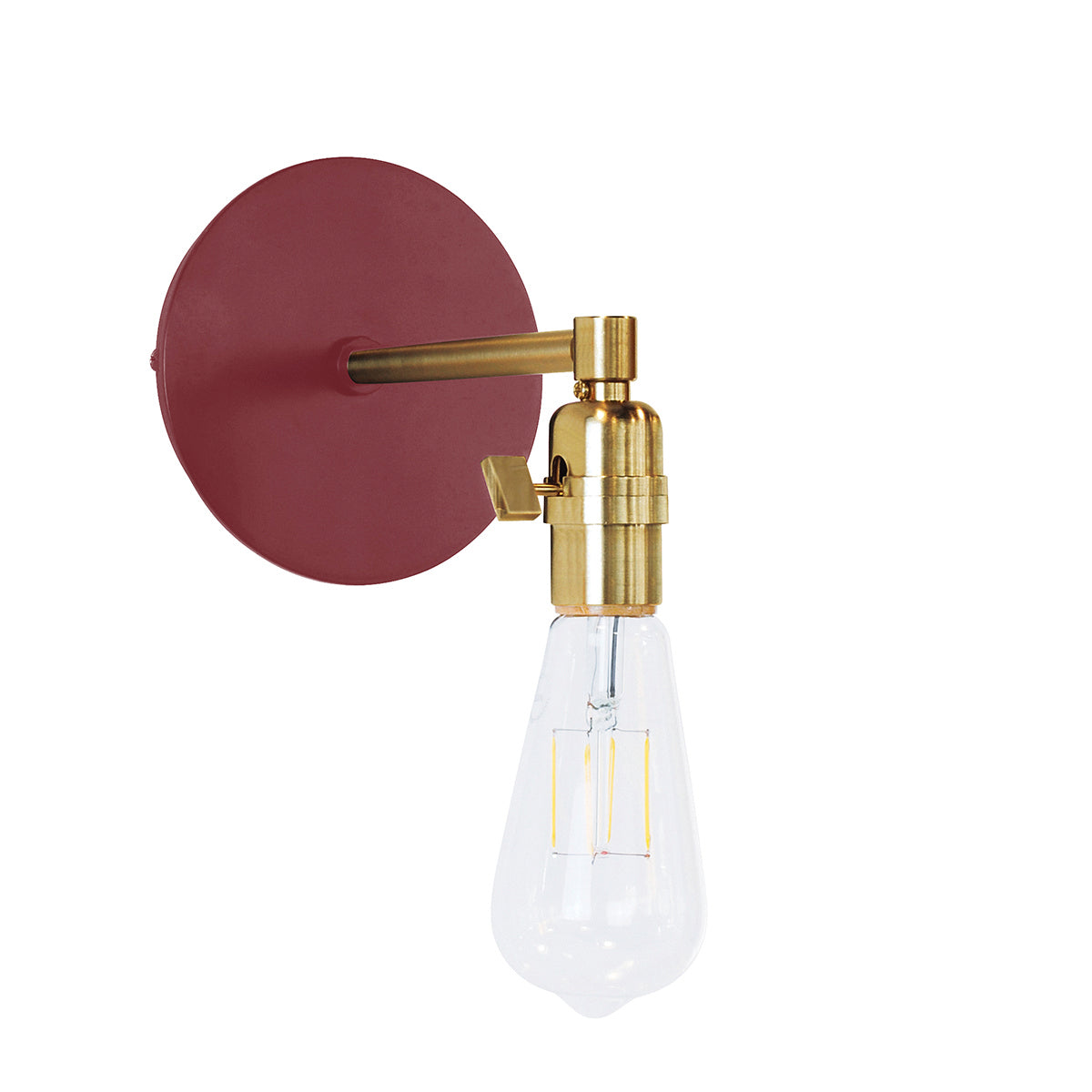 Montclair Light Works - SCM400-55-91 - One Light Wall Sconce - Uno - Barn Red with Brushed Brass