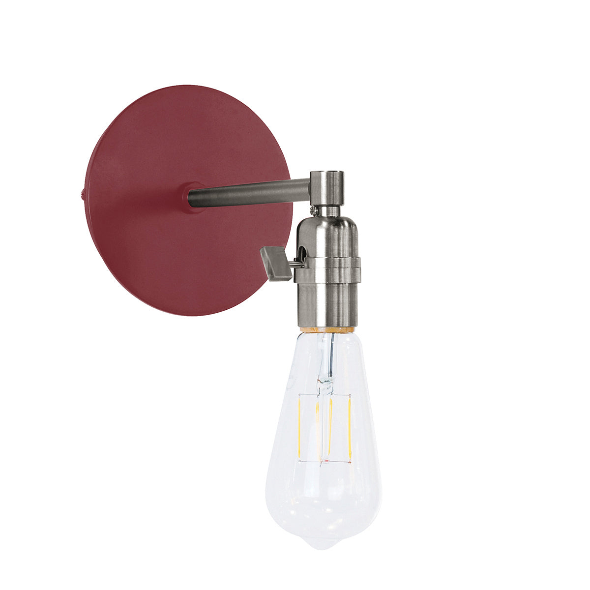 Montclair Light Works - SCM400-55-96 - One Light Wall Sconce - Uno - Barn Red with Brushed Nickel