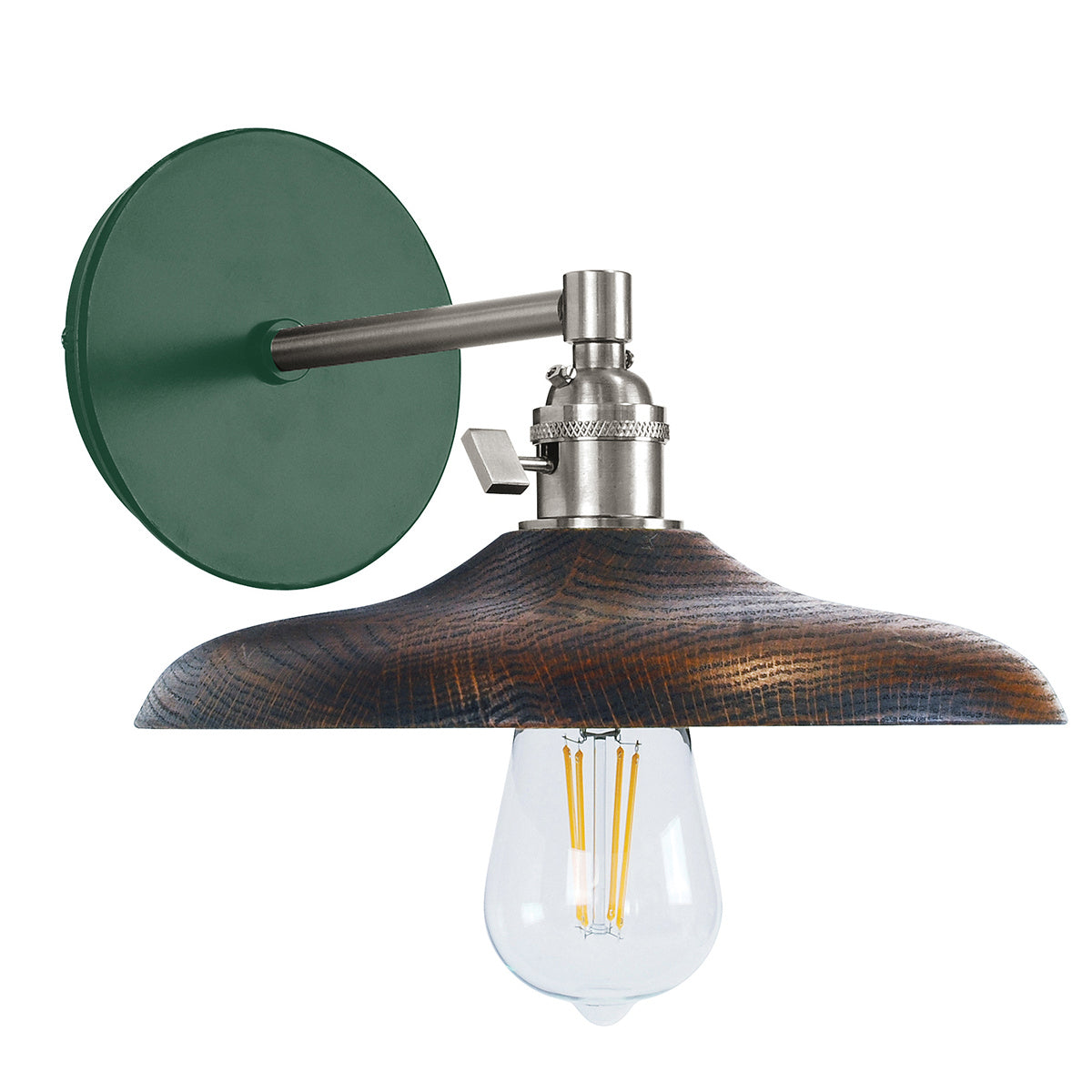 Montclair Light Works - SCM410-42-96 - One Light Wall Sconce - Uno - Forest Green with Brushed Nickel