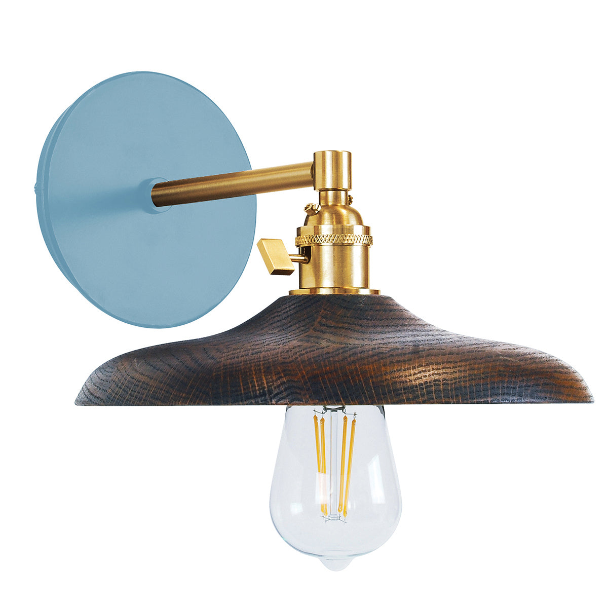 Montclair Light Works - SCM410-54-91 - One Light Wall Sconce - Uno - Light Blue with Brushed Brass