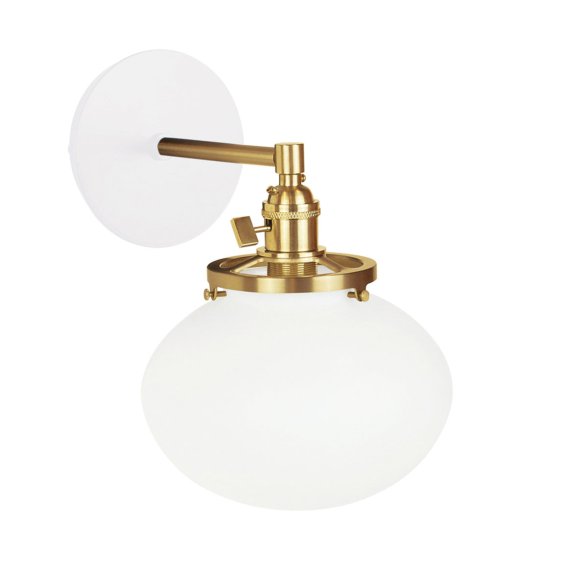 Montclair Light Works - SCM411-44-91 - One Light Wall Sconce - Uno - White with Brushed Brass