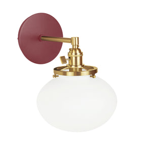 Montclair Light Works - SCM411-55-91 - One Light Wall Sconce - Uno - Barn Red with Brushed Brass