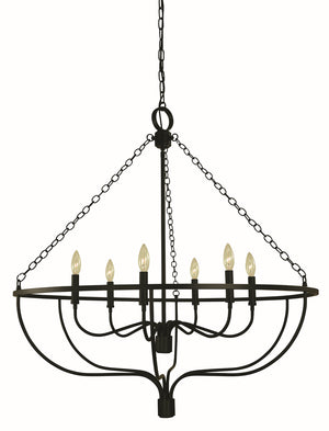 Framburg - 5686 MBLACK - Six Light Chandelier - West Town - Matte Black