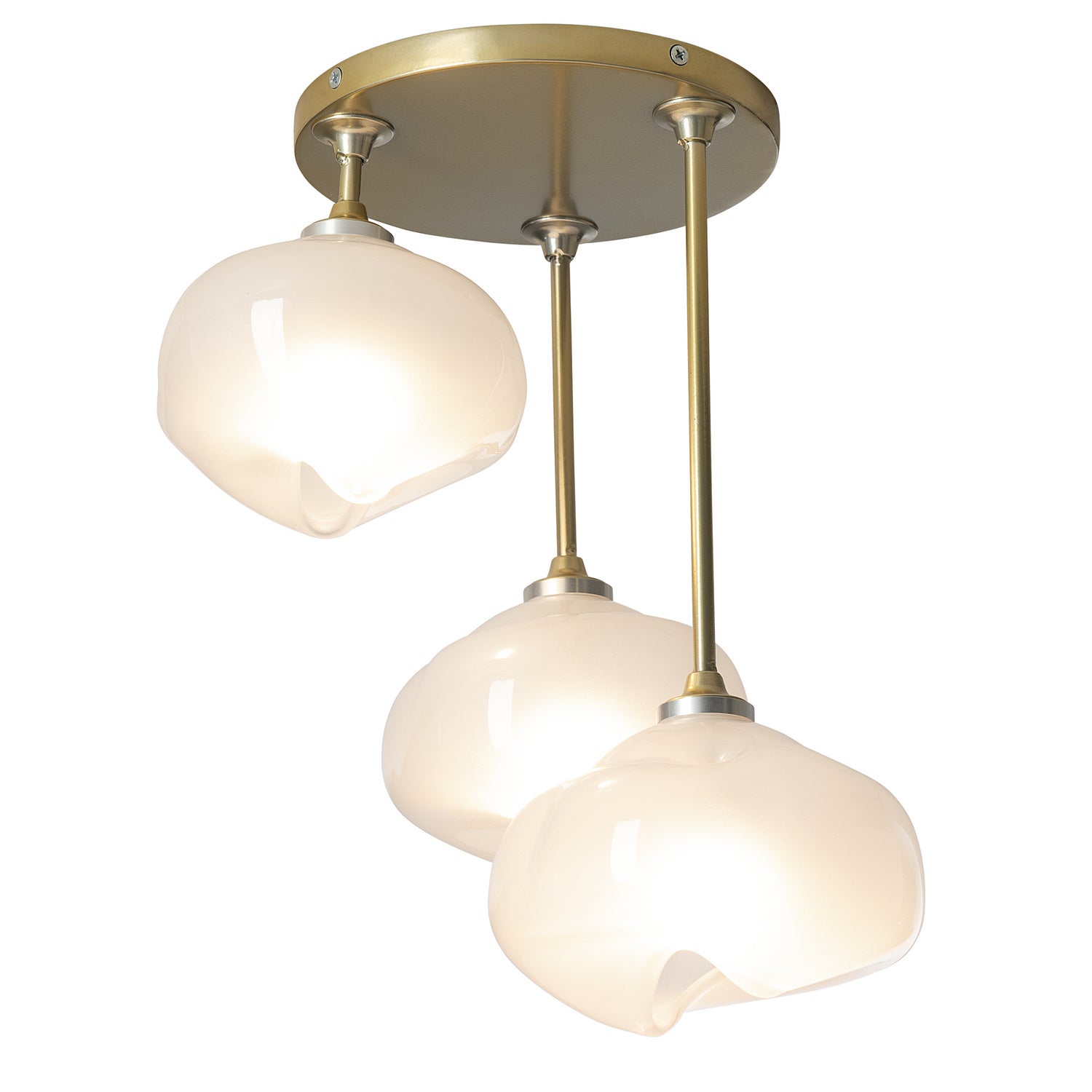 Hubbardton Forge - 121373-SKT-86-FD0710 - Three Light Semi-Flush Mount - Ume - Modern Brass