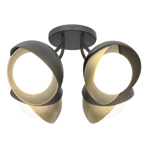 Hubbardton Forge - 121376-SKT-10-86-GG0711 - Four Light Semi-Flush Mount - Brooklyn - Black