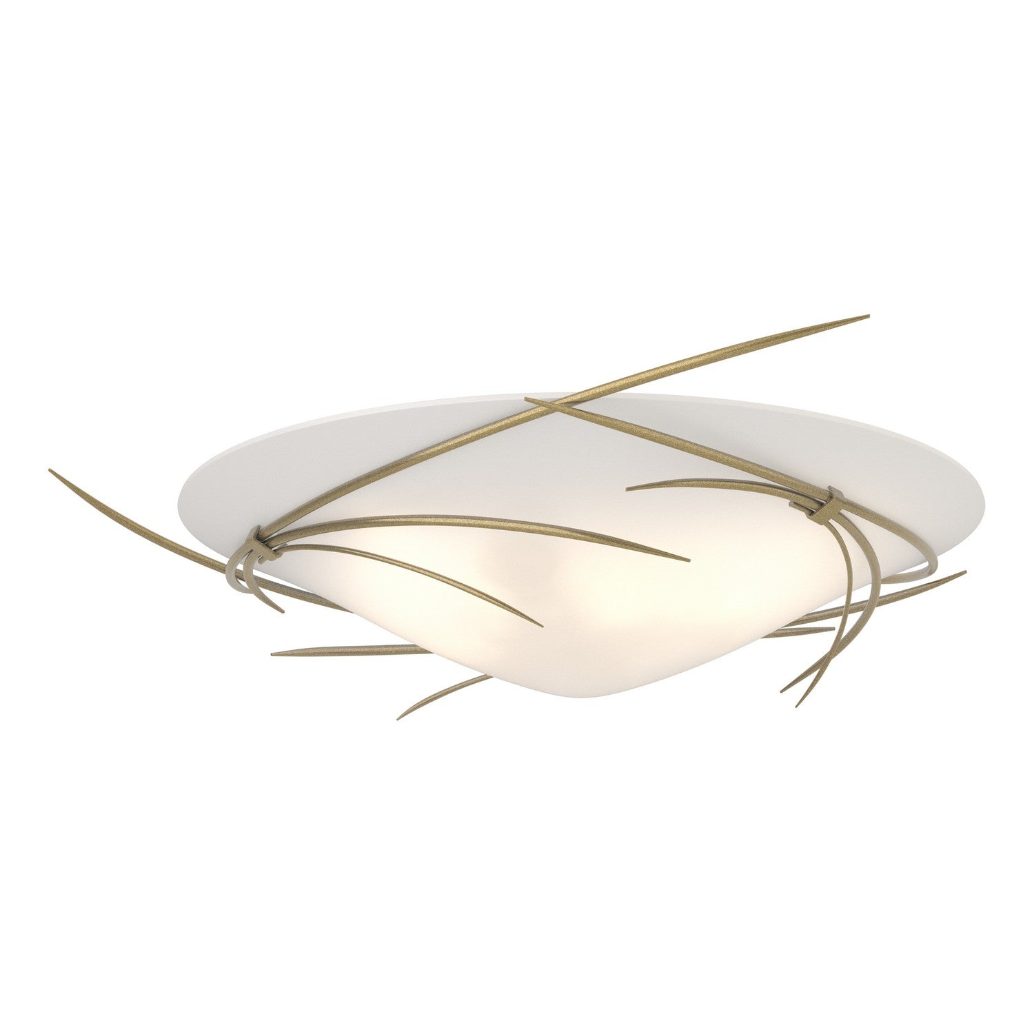 Hubbardton Forge - 121620-SKT-86-GG0722 - Three Light Semi-Flush Mount - Wisp - Modern Brass