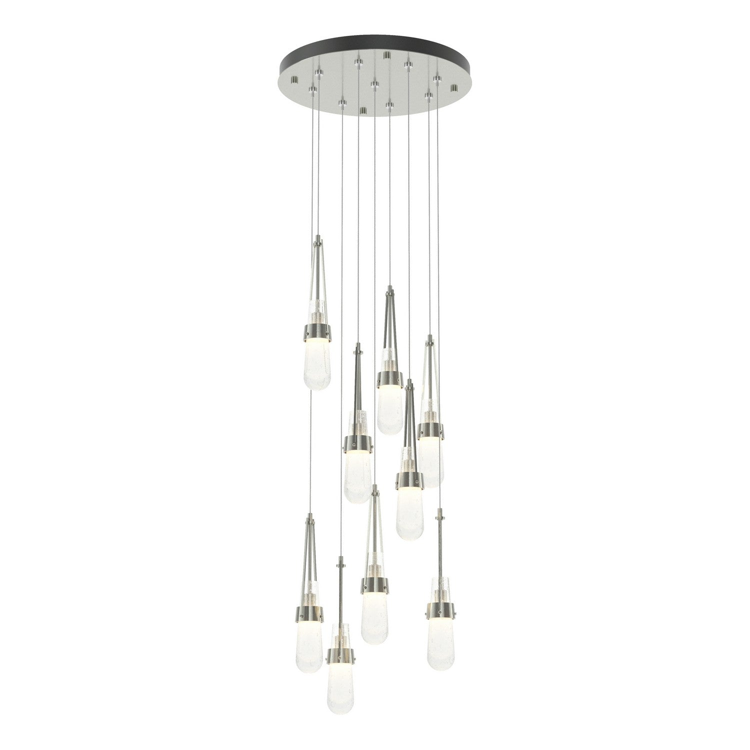 Hubbardton Forge - 131100-SKT-STND-85-YG0434 - Link 9-Light Blown Glass Pendant - Link - Sterling