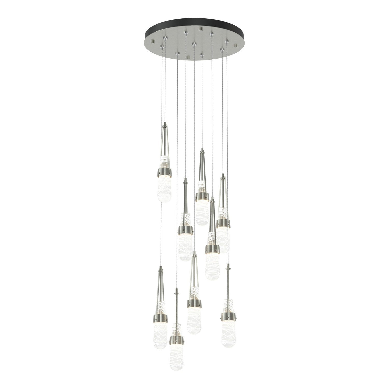 Hubbardton Forge - 131100-SKT-STND-85-YJ0434 - Link 9-Light Blown Glass Pendant - Link - Sterling