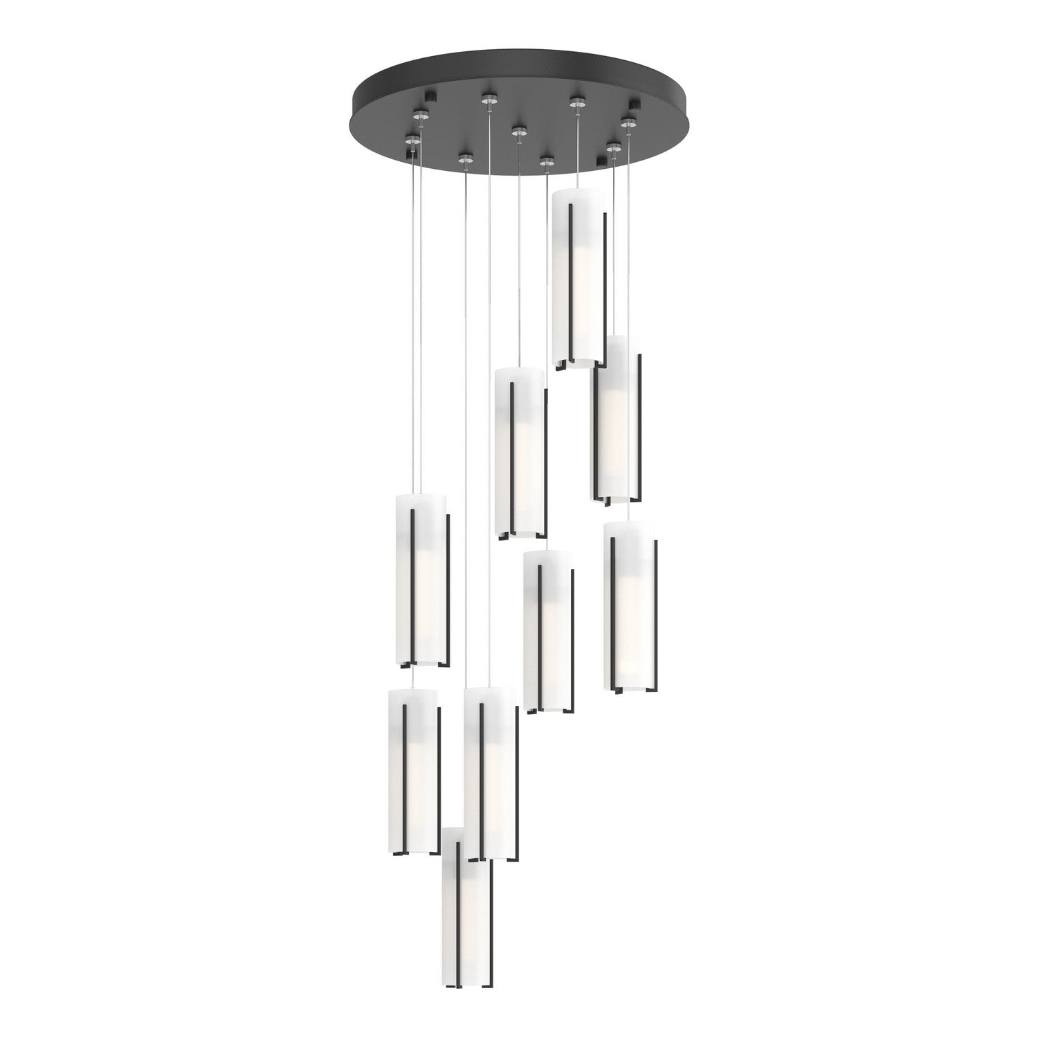 Hubbardton Forge - 131104-SKT-STND-10-GG0065 - Exos Glass 9-Light Pendant - Exos Glass - Black