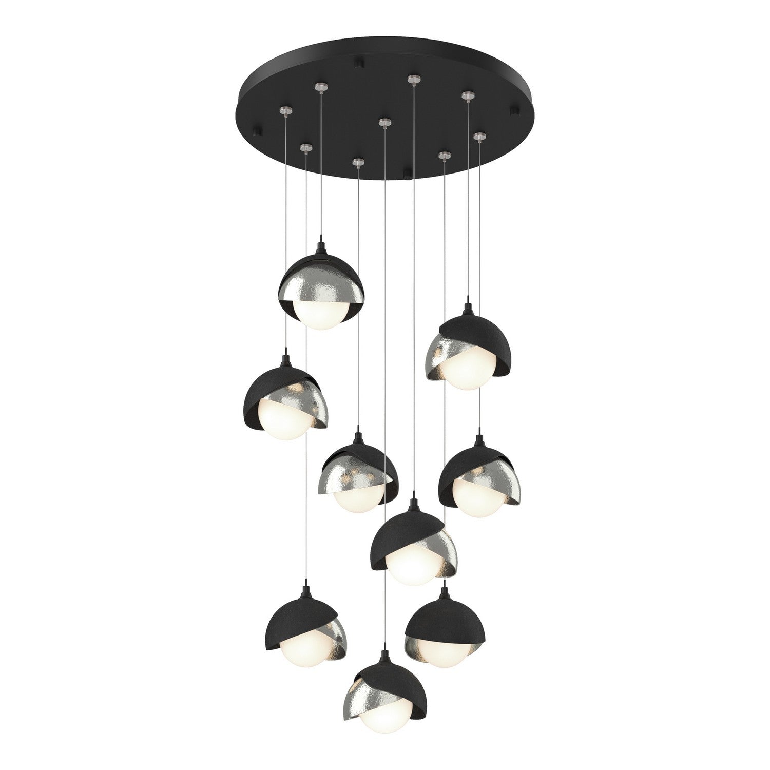 Hubbardton Forge - 131105-SKT-STND-10-85-GG0711 - Brooklyn 9-Light Double Shade Pendant - Brooklyn - Black
