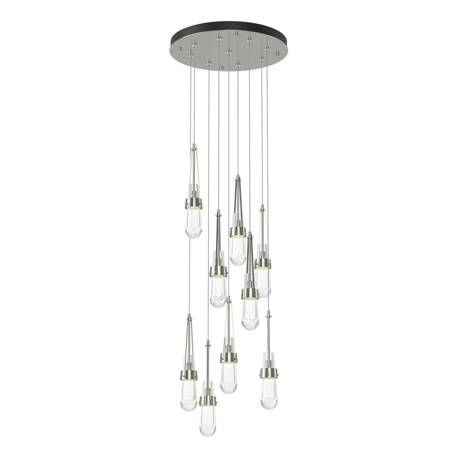 Hubbardton Forge - 131108-SKT-STND-85-ZM0434 - Link 9-Light Clear Glass Pendant - Link - Sterling