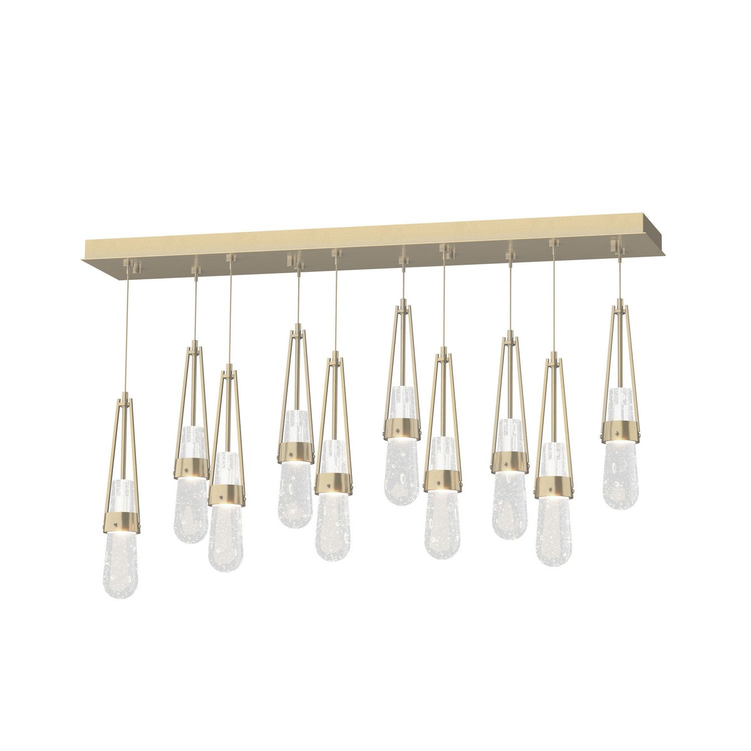 Hubbardton Forge - 131200-SKT-STND-86-YG0434 - Link 10-Light Blown Glass Pendant - Link - Modern Brass
