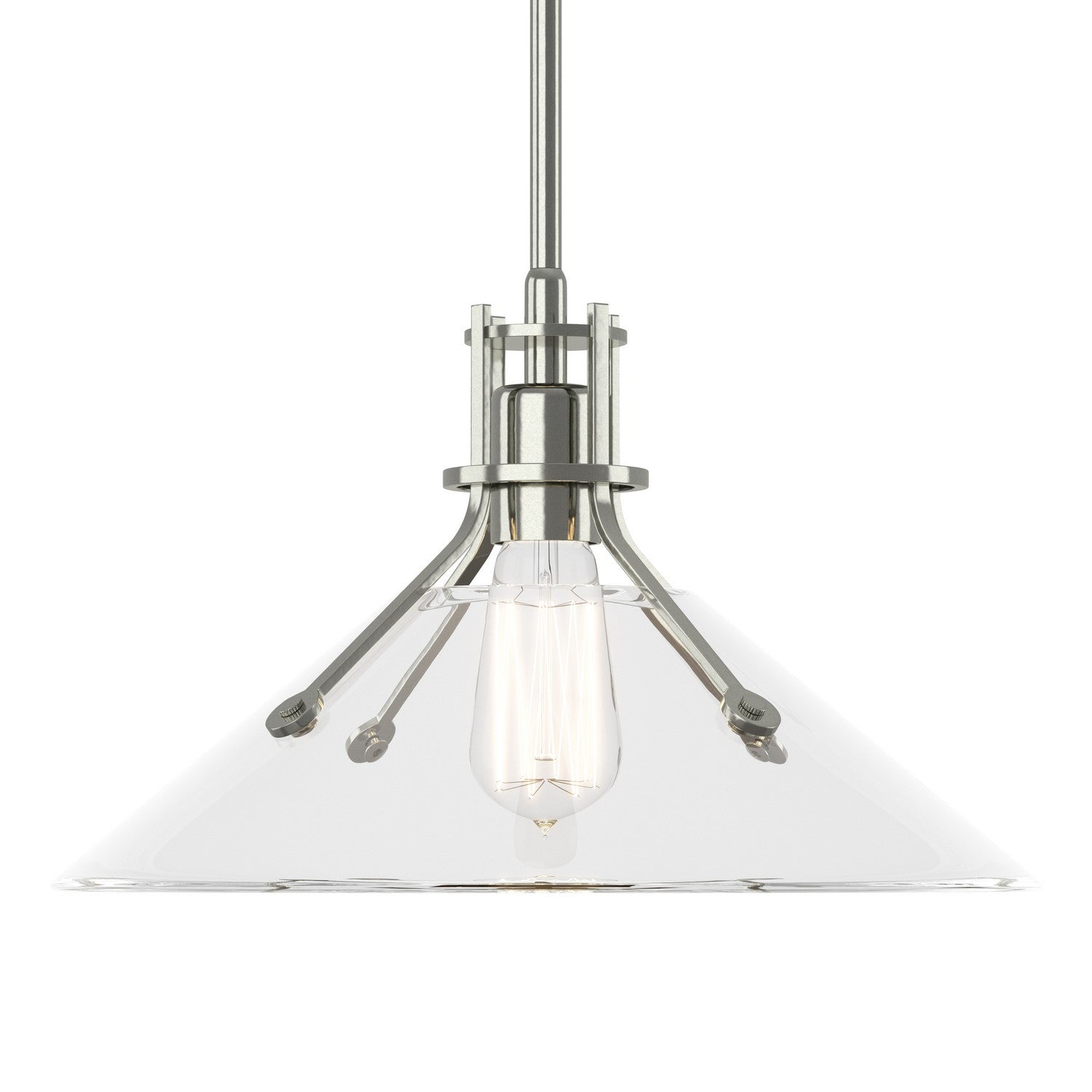 Hubbardton Forge - 134553-SKT-MULT-85-ZM0686 - Henry Medium Glass Shade Pendant - Henry - Sterling