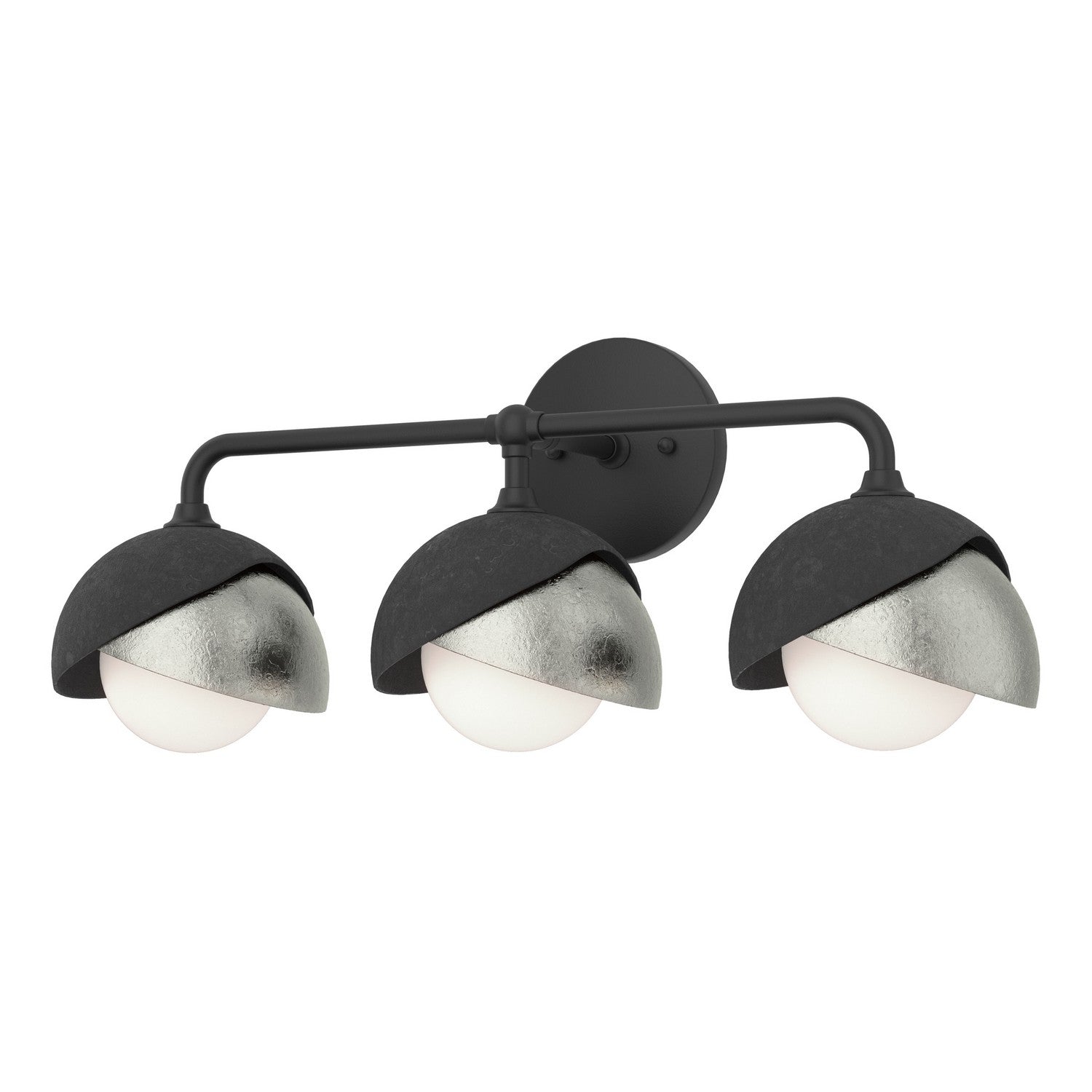 Hubbardton Forge - 201375-SKT-10-85-GG0711 - Brooklyn 3-Light Double Shade Bath Sconce - Brooklyn - Black