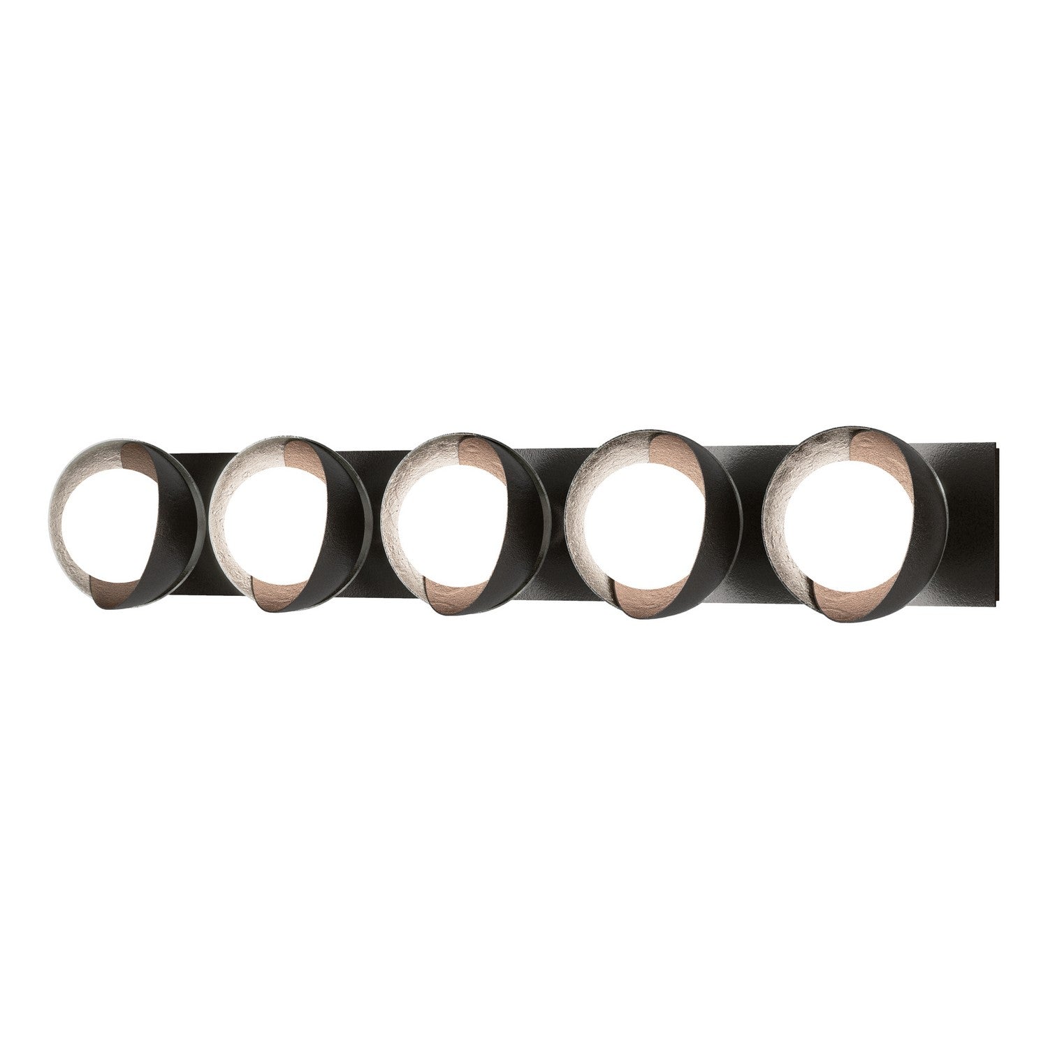 Hubbardton Forge - 201379-SKT-14-85-GG0711 - Brooklyn 5-Light Straight Double Shade Bath Sconce - Brooklyn - Oil Rubbed Bronze