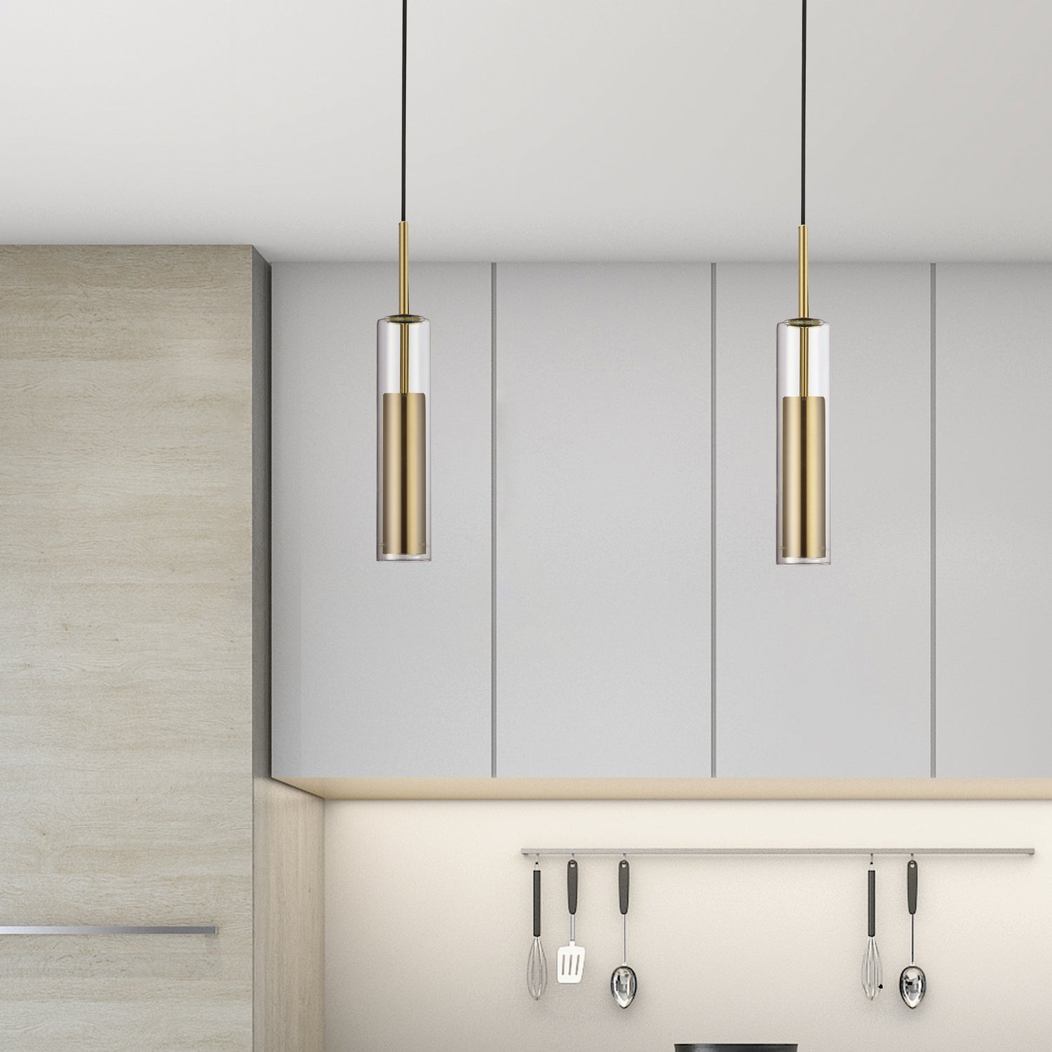 Dainolite Ltd - LUN-1LEDP-AGB - LED Pendant - Luna - Aged Brass