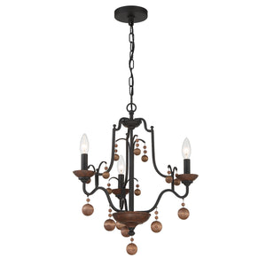 Minka-Lavery - 2663-723 - Three Light Chandelier - Colonial Charm - Old World Bronze w/Walnut