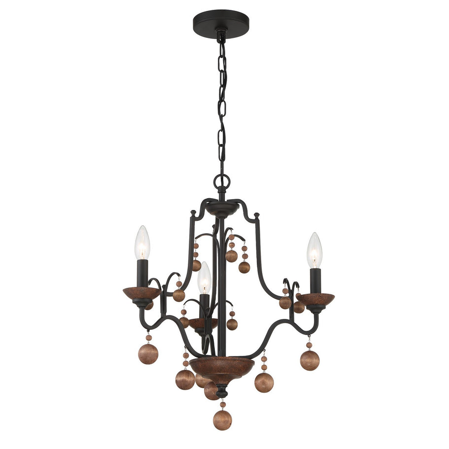 Minka-Lavery - 2663-723 - Three Light Chandelier - Colonial Charm - Old World Bronze w/Walnut