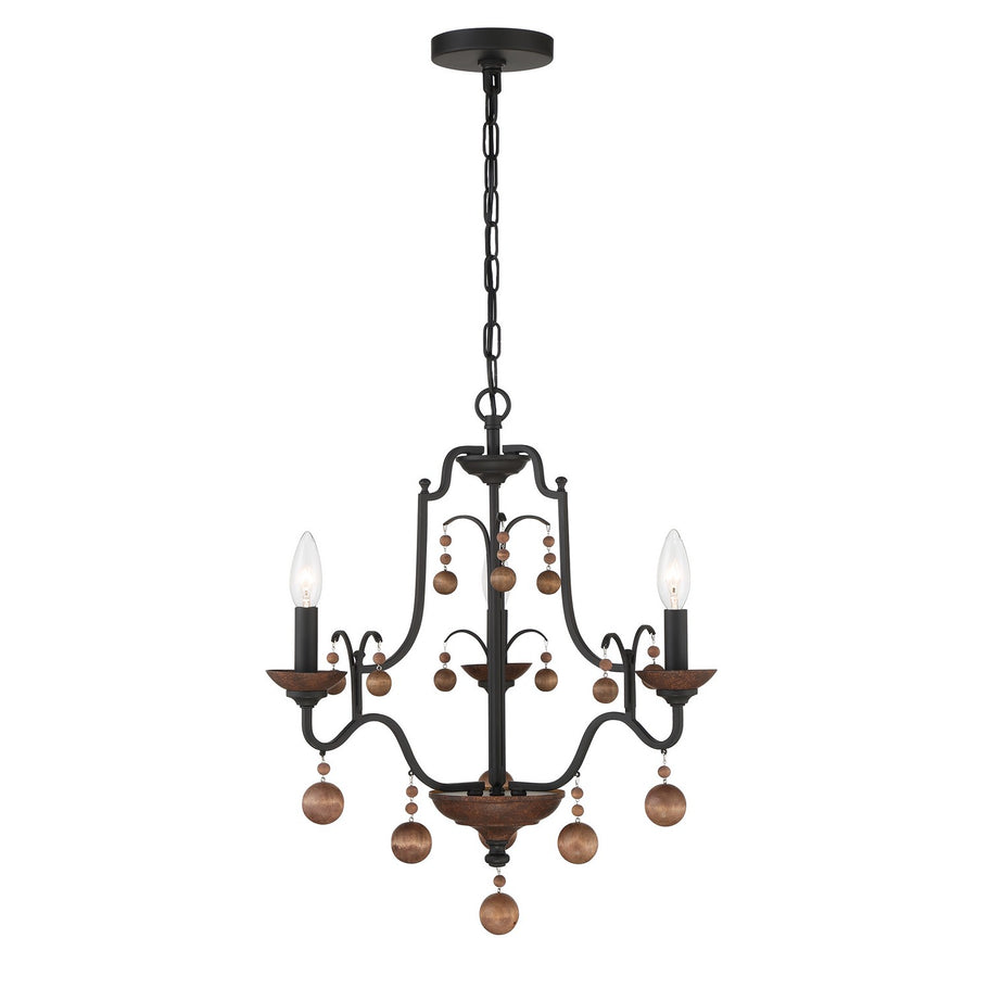Minka-Lavery - 2663-723 - Three Light Chandelier - Colonial Charm - Old World Bronze w/Walnut