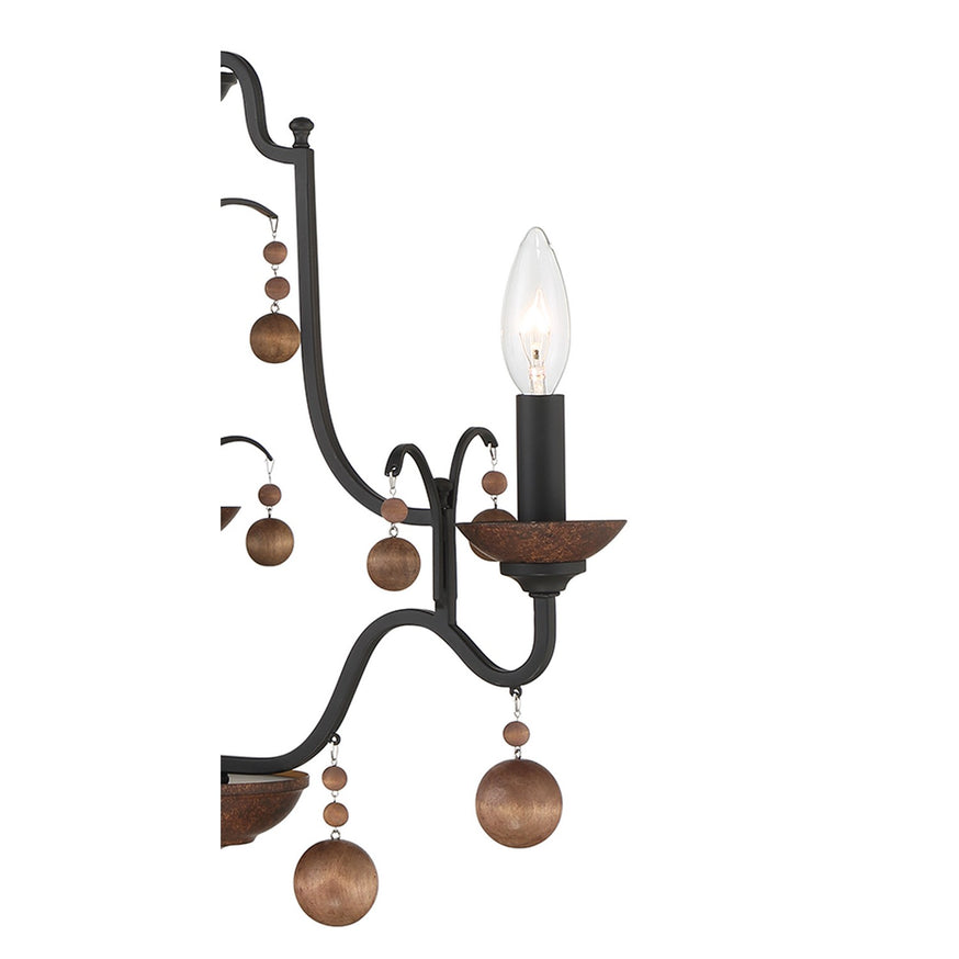 Minka-Lavery - 2663-723 - Three Light Chandelier - Colonial Charm - Old World Bronze w/Walnut