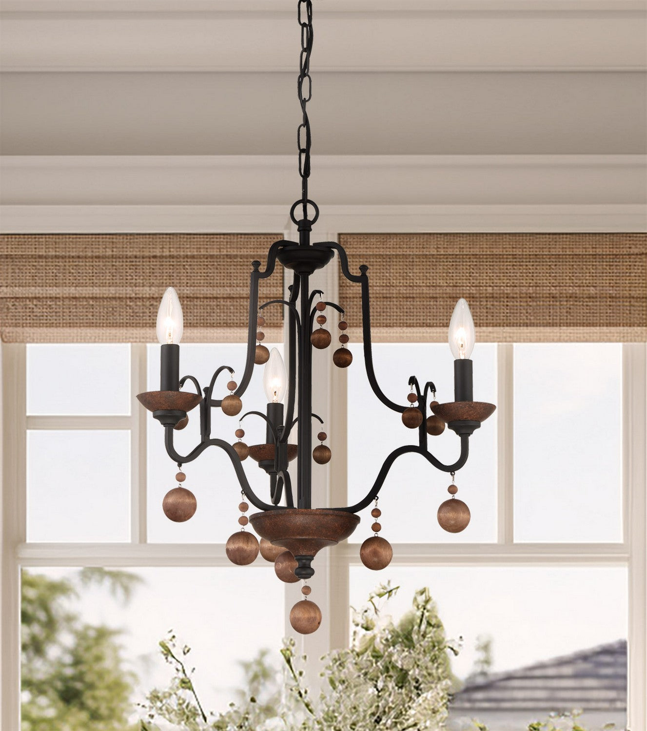 Minka-Lavery - 2663-723 - Three Light Chandelier - Colonial Charm - Old World Bronze w/Walnut