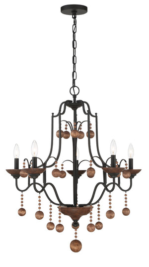 Minka-Lavery - 2665-723 - Five Light Chandelier - Colonial Charm - Old World Bronze w/Walnut