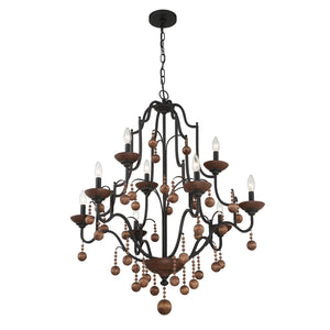 Minka-Lavery - 2669-723 - Nine Light Chandelier - Colonial Charm - Old World Bronze w/Walnut