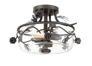 Minka-Lavery - 2753-694 - Two Light Semi Flush Mount - Ponderosa Ridge - Weathered Spruce w/Silver Highlights