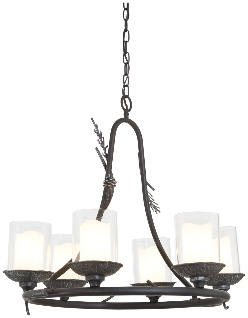 Minka-Lavery - 2756-694 - Six Light Chandelier - Ponderosa Ridge - Weathered Spruce w/Silver Highlights