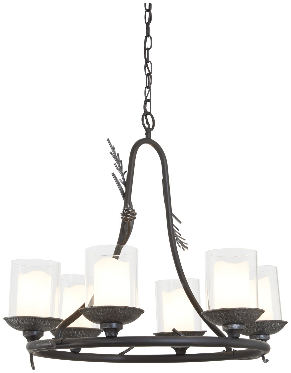 Minka-Lavery - 2756-694 - Six Light Chandelier - Ponderosa Ridge - Weathered Spruce w/Silver Highlights