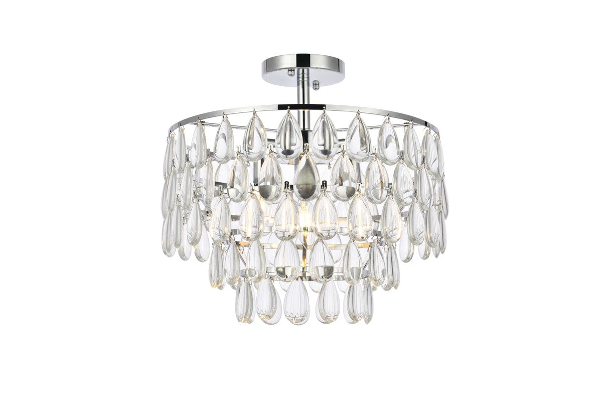 Elegant Lighting - 1103F16C - Three Light Flush Mount - Mila - Chrome