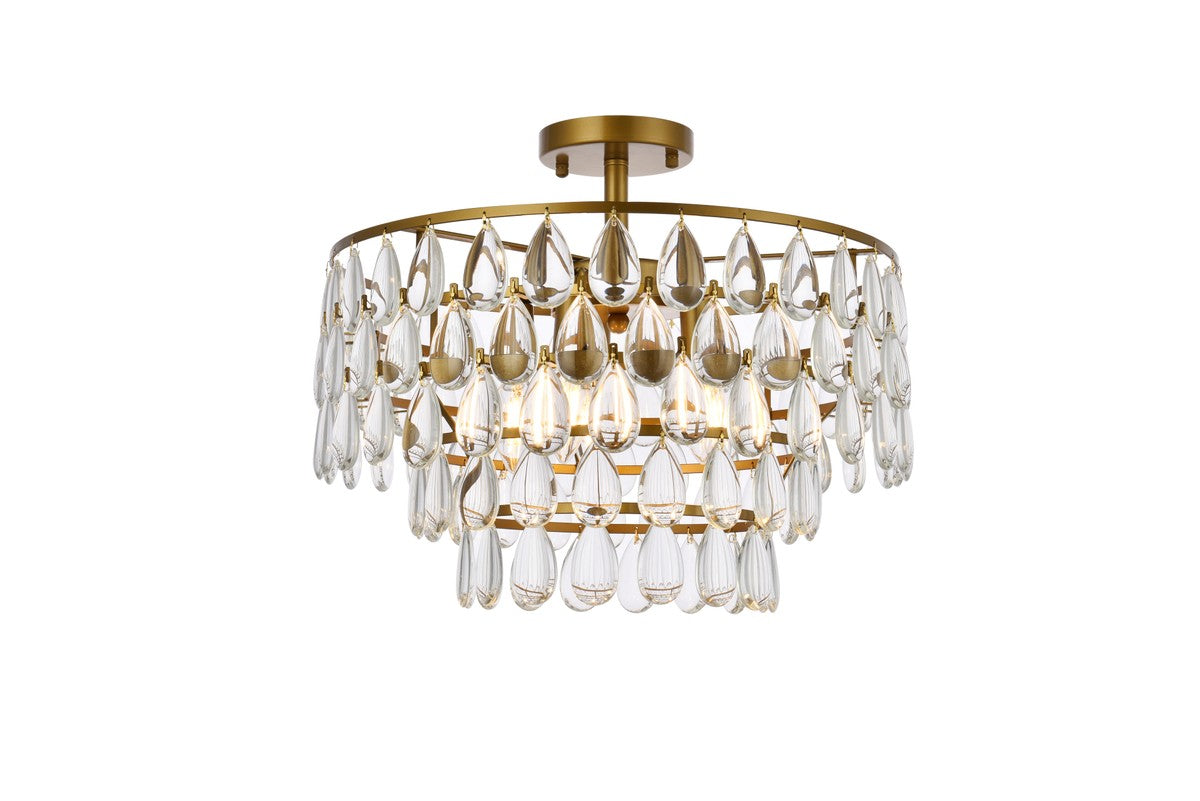 Elegant Lighting - 1103F18BR - Five Light Flush Mount - Mila - Brass